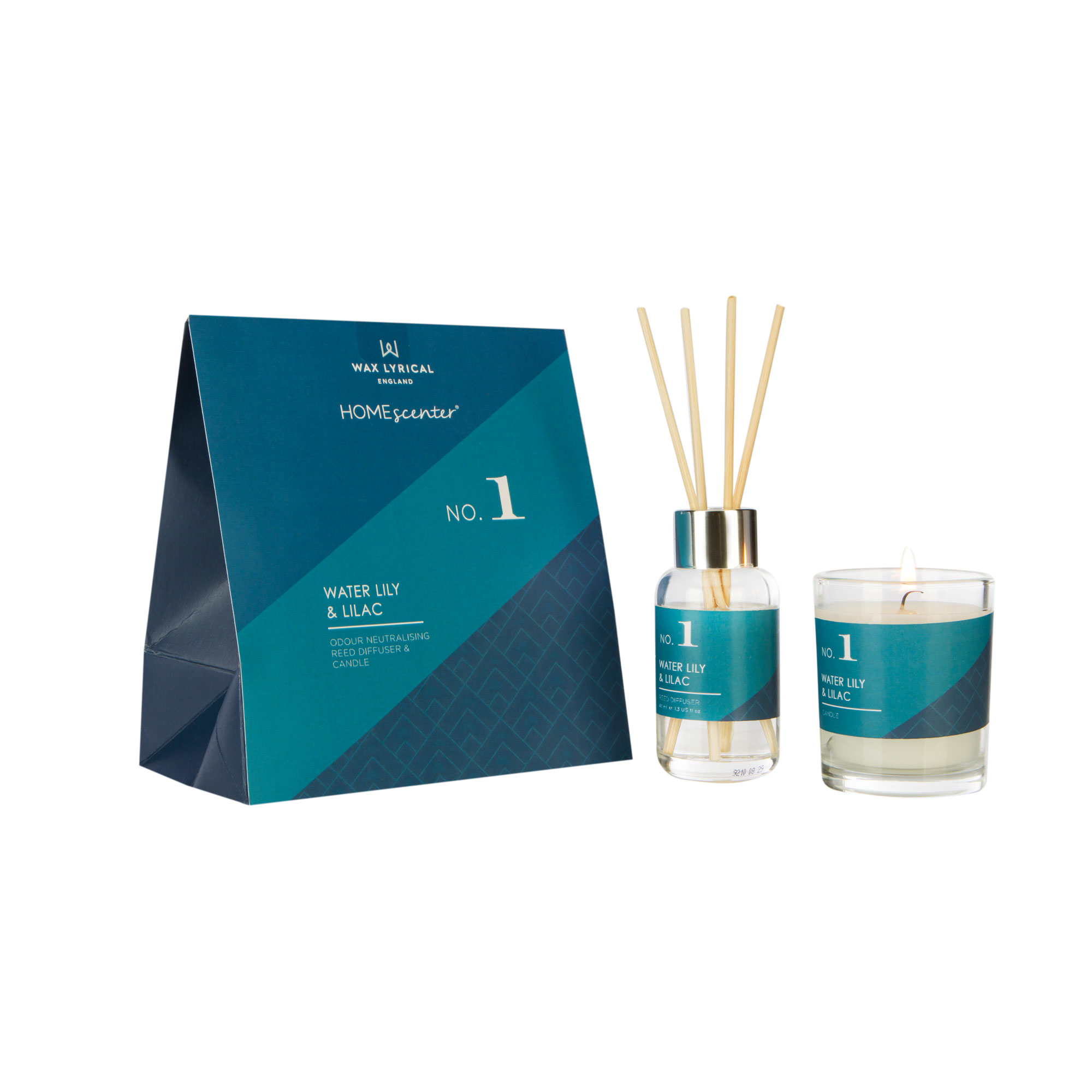 No. 1 Water Lily & Lilac Reed Diffuser and Candle Gift Set image number null